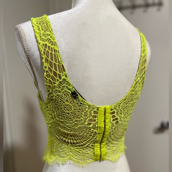 For Love and Lemons Skivvies Spring Fling Crop Top Yellow Bralette size M - Picture 7 of 8